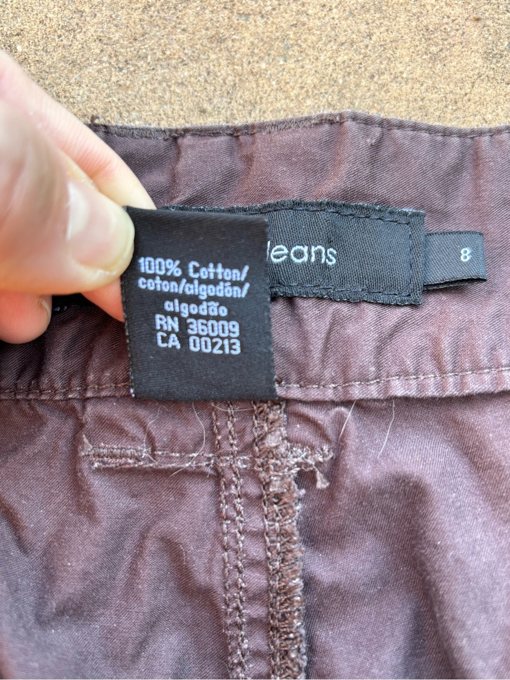 Calvin Klein Jeans Women’s 8 100% Cotton Chocolate Brown Capris Utility Cropped - Picture 5 of 7